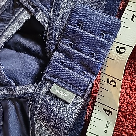 STUNNING AERIE MISSES  METALLIC NAVY SILVER RACERBACK SPORTS BRA - Picture 5 of 7